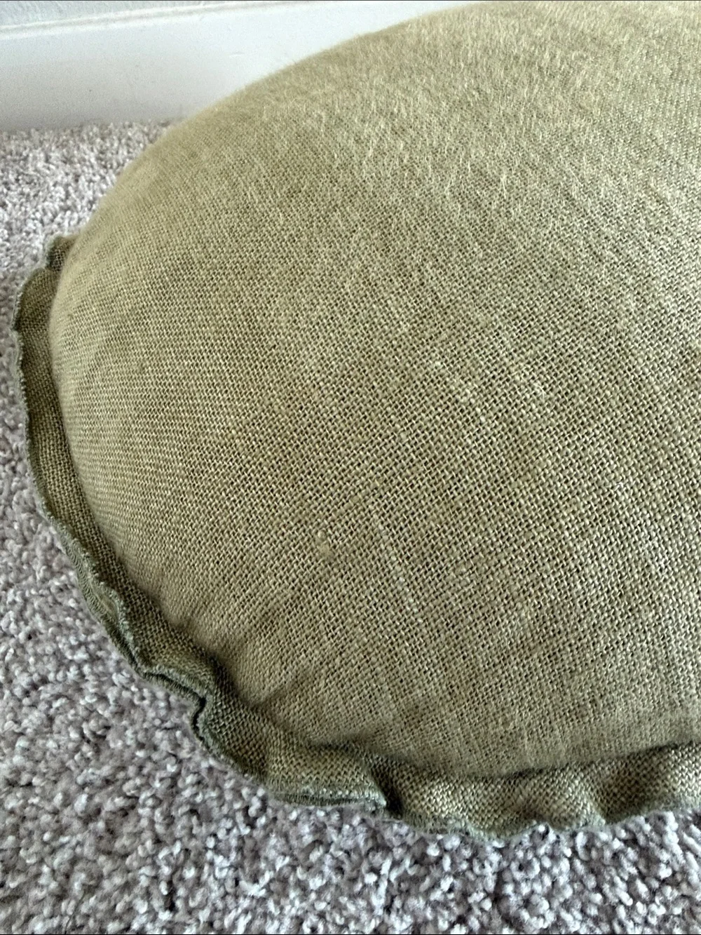 Lulu and Georgia Arlo Olive Round Accent Pillow 14” Dia